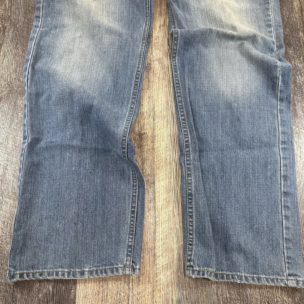 Levis 505 Jeans Mens 42x32 Blue Regular Straight Mid‎ Rise Light Wash Denim Fade